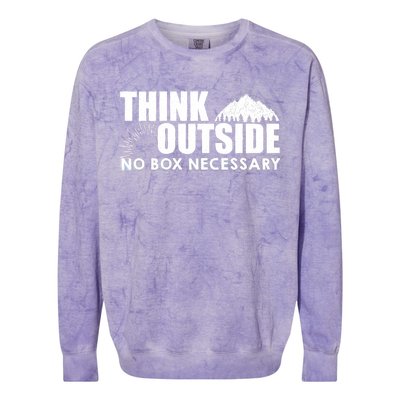 Think Outside No Box Necessary Colorblast Crewneck Sweatshirt