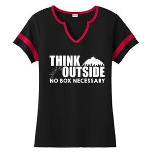 Think Outside No Box Necessary Ladies Halftime Notch Neck Tee