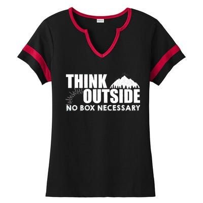 Think Outside No Box Necessary Ladies Halftime Notch Neck Tee