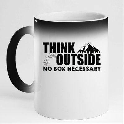 Think Outside No Box Necessary 11oz Black Color Changing Mug