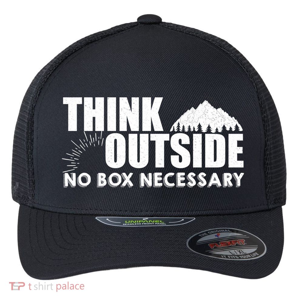 Think Outside No Box Necessary Flexfit Unipanel Trucker Cap