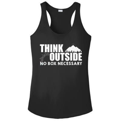 Think Outside No Box Necessary Ladies PosiCharge Competitor Racerback Tank