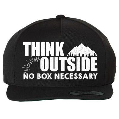 Think Outside No Box Necessary Wool Snapback Cap