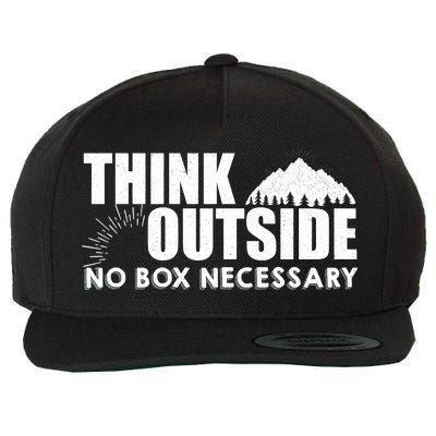 Think Outside No Box Necessary Wool Snapback Cap