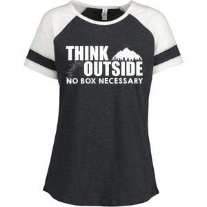 Think Outside No Box Necessary Enza Ladies Jersey Colorblock Tee