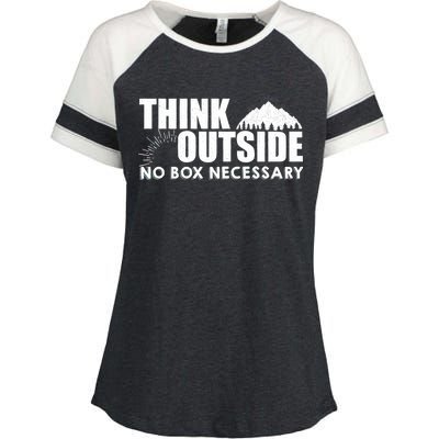 Think Outside No Box Necessary Enza Ladies Jersey Colorblock Tee