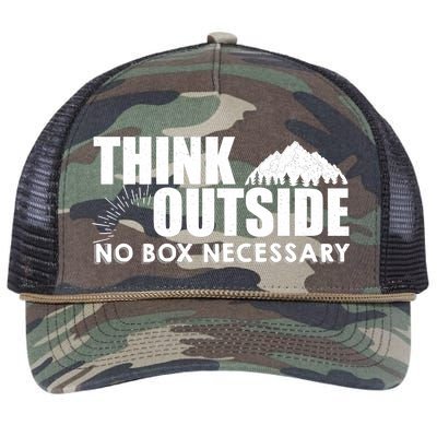 Think Outside No Box Necessary Retro Rope Trucker Hat Cap