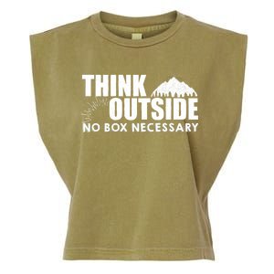 Think Outside No Box Necessary Garment-Dyed Women's Muscle Tee