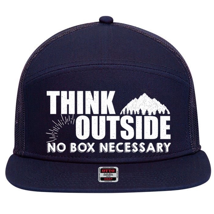 Think Outside No Box Necessary 7 Panel Mesh Trucker Snapback Hat