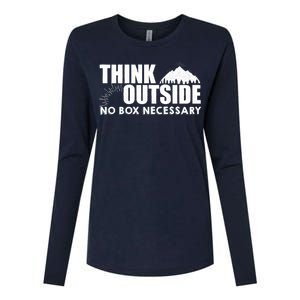 Think Outside No Box Necessary Womens Cotton Relaxed Long Sleeve T-Shirt