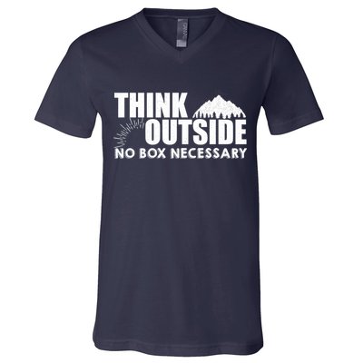 Think Outside No Box Necessary V-Neck T-Shirt