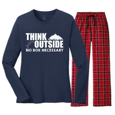 Think Outside No Box Necessary Women's Long Sleeve Flannel Pajama Set 