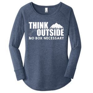 Think Outside No Box Necessary Women's Perfect Tri Tunic Long Sleeve Shirt