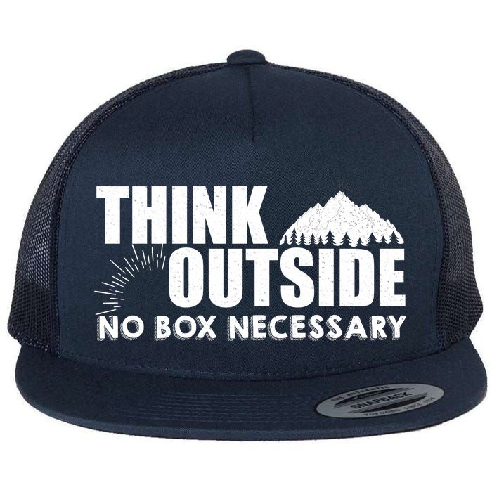 Think Outside No Box Necessary Flat Bill Trucker Hat