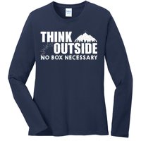 Think Outside No Box Necessary Ladies Long Sleeve Shirt