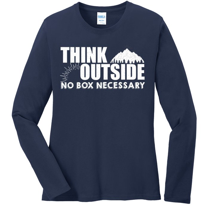 Think Outside No Box Necessary Ladies Long Sleeve Shirt