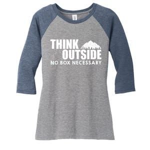 Think Outside No Box Necessary Women's Tri-Blend 3/4-Sleeve Raglan Shirt