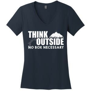 Think Outside No Box Necessary Women's V-Neck T-Shirt