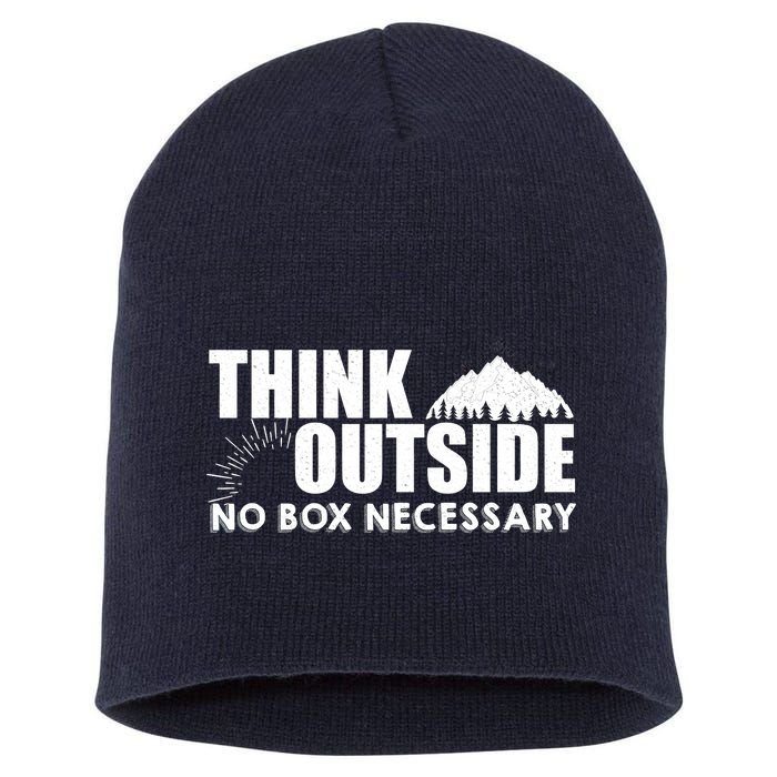 Think Outside No Box Necessary Short Acrylic Beanie