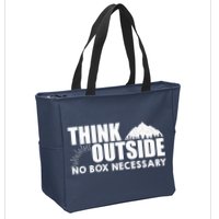 Think Outside No Box Necessary Zip Tote Bag