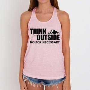 Think Outside No Box Necessary Women's Knotted Racerback Tank