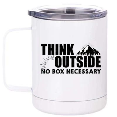 Think Outside No Box Necessary 12 oz Stainless Steel Tumbler Cup