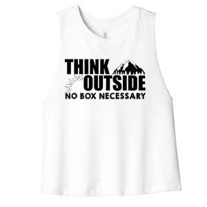 Think Outside No Box Necessary Women's Racerback Cropped Tank