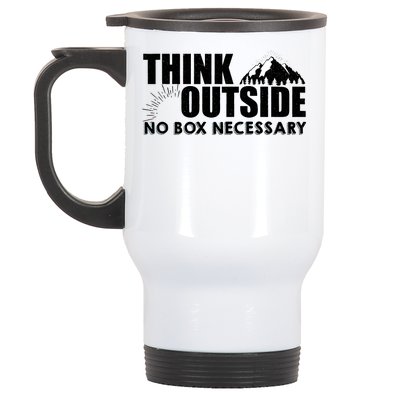 Think Outside No Box Necessary Stainless Steel Travel Mug