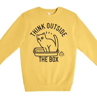 Think Outside The Box Cat Poop Premium Crewneck Sweatshirt