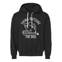 Think Outside The Box Cat Poop Garment-Dyed Fleece Hoodie