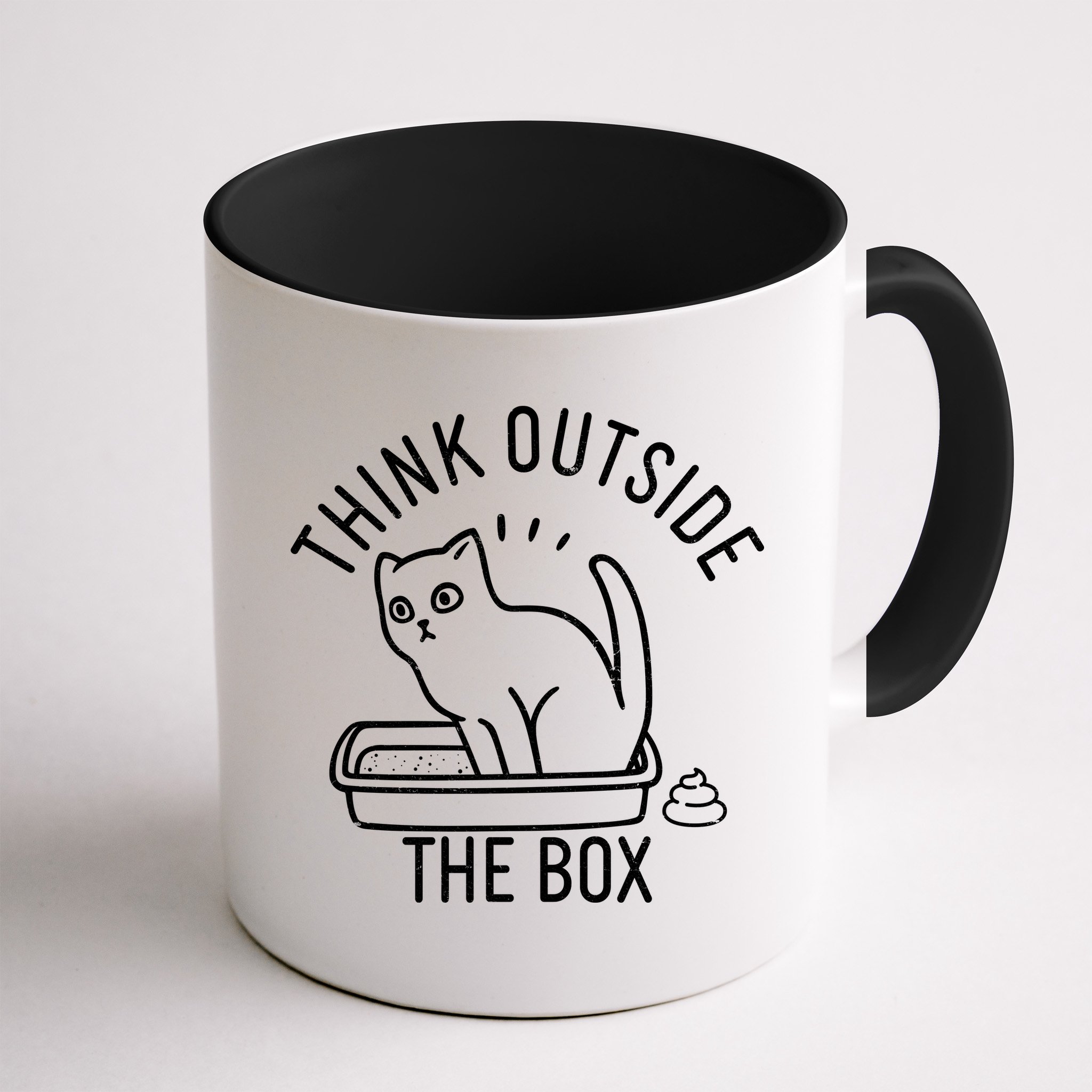 Think Outside The Box Cat Poop Mug