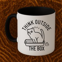 Think Outside The Box Cat Poop Mug