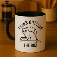 Think Outside The Box Cat Poop Mug