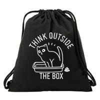 Think Outside The Box Cat Poop Drawstring Bag