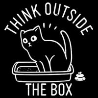 Think Outside The Box Cat Poop Flat Bill Trucker Hat