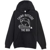 Think Outside The Box Cat Poop Premium Pullover Hoodie