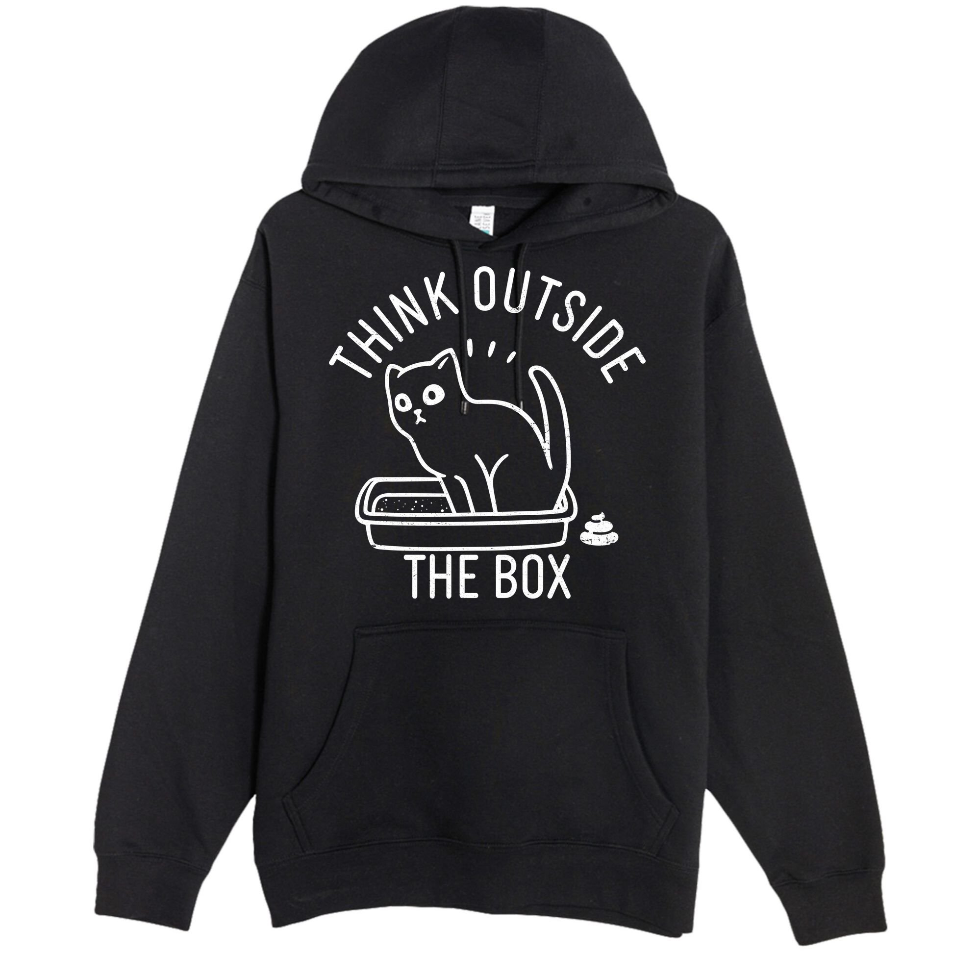 Think Outside The Box Cat Poop Premium Pullover Hoodie