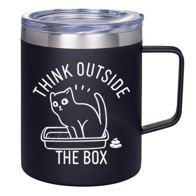 Think Outside The Box Cat Poop 12oz Stainless Steel Coffee Mug
