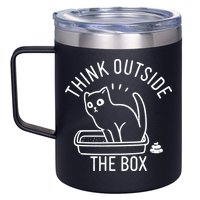 Think Outside The Box Cat Poop 12oz Stainless Steel Coffee Mug