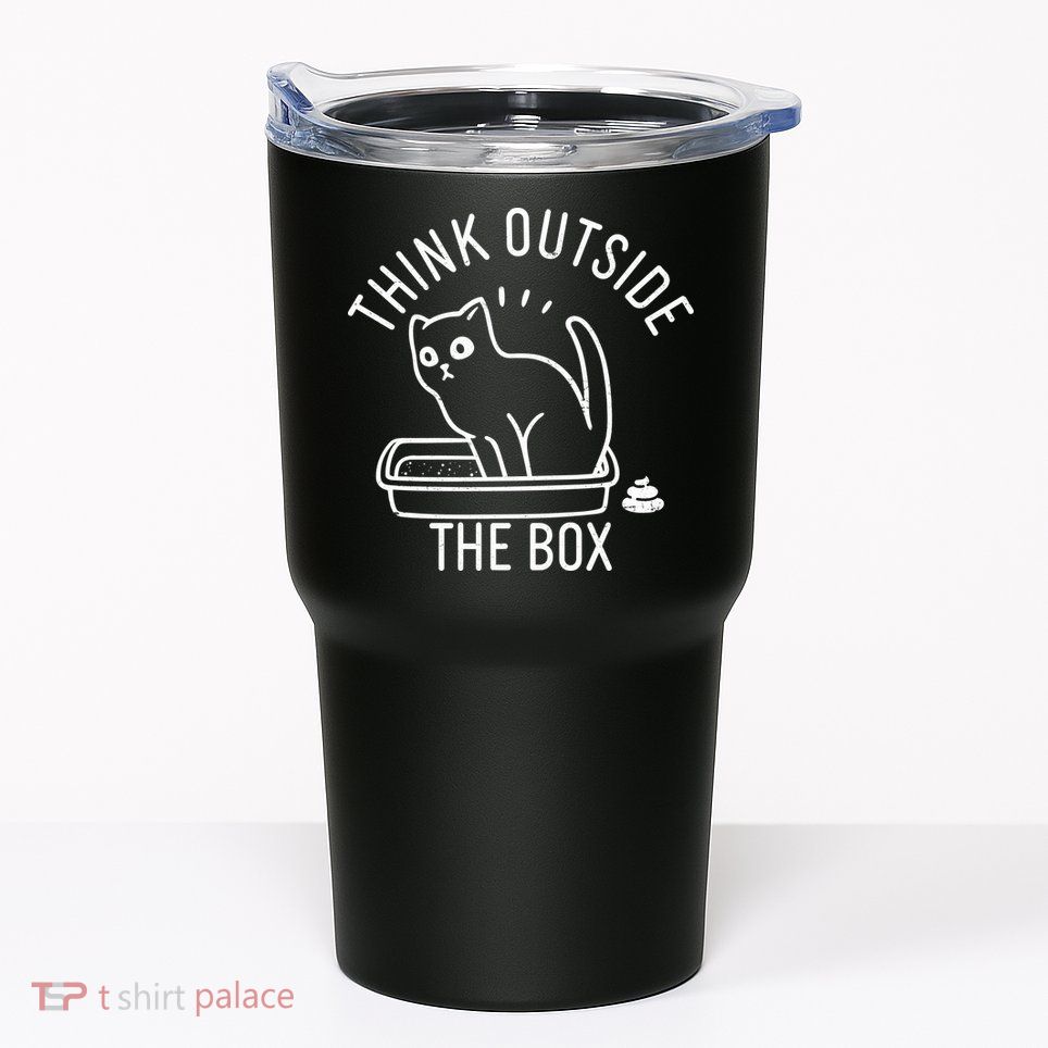 Think Outside The Box Cat Poop Tumbler