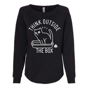 Think Outside The Box Cat Poop Womens California Wash Sweatshirt