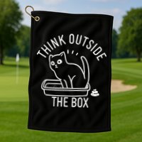 Think Outside The Box Cat Poop Golf Towel