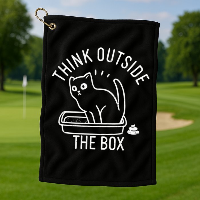 Think Outside The Box Cat Poop Golf Towel