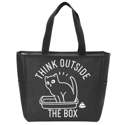 Think Outside The Box Cat Poop Zip Tote Bag