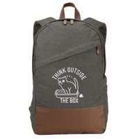 Think Outside The Box Cat Poop Cotton Canvas Backpack