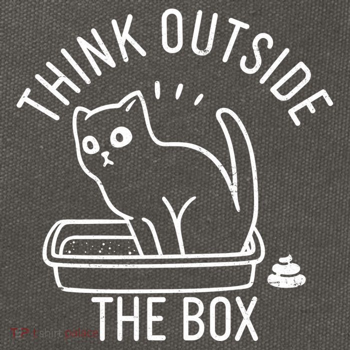 Think Outside The Box Cat Poop Cotton Canvas Backpack