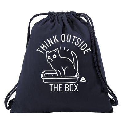 Think Outside The Box Cat Poop Drawstring Bag