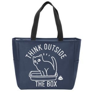 Think Outside The Box Cat Poop Zip Tote Bag