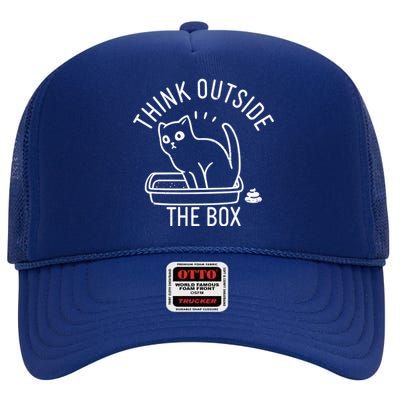 Think Outside The Box Cat Poop High Crown Mesh Back Trucker Hat