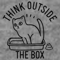 Think Outside The Box Cat Poop 7-Panel Snapback Hat